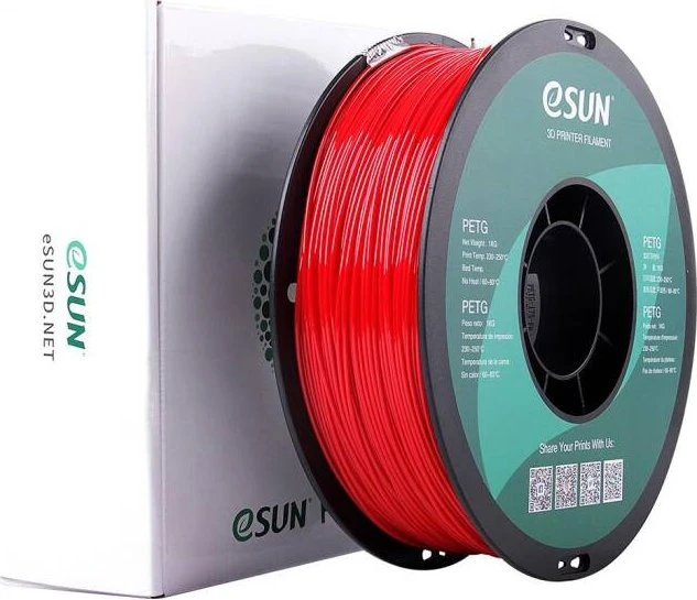 eSUN PETG, Fire Engine Red, Spule, 1.75mm, 1.00kg