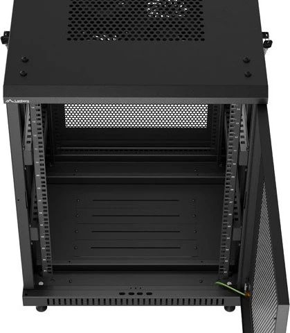 Lanberg 19" Rackschrank 15HE, freistehend, Flat Pack, Gitternetztür, IP20, RAL 9004, 600mm tief