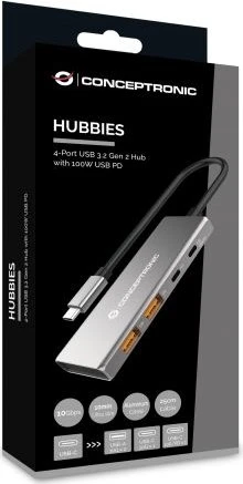Conceptronic 4 Port USB 3.1 Hub, USB-C 3.1 [Stecker]