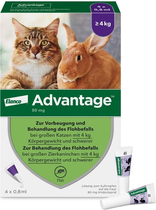 Bayer Advantage für Katzen und Kaninchen über 4kg, 3.2ml (4x 0.8ml)