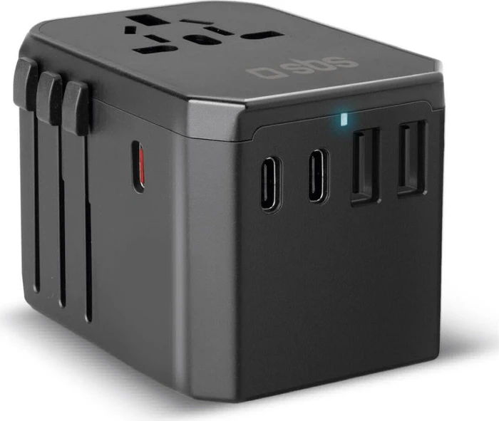 SBS Mobile Ladegerät Universal-Reiseadapter GaN schwarz