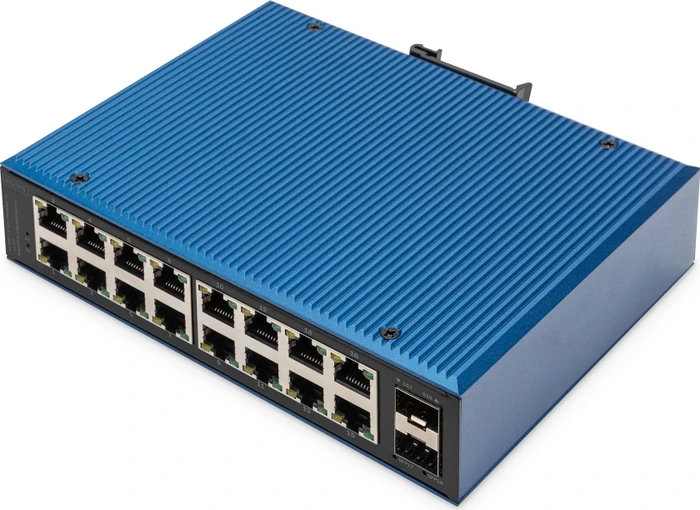 Digitus DN-65 Industrial Railmount Gigabit Switch, 16x RJ-45, 2x SFP