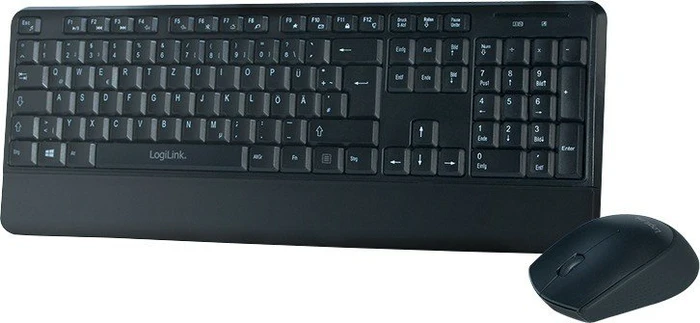 LogiLink 2.4GHz flache Funk Tastatur & Maus Set, USB, DE