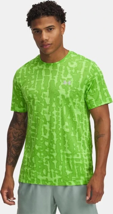 Under Armour Launch Printed Funktionsshirt kurzarm cyber green/reflective (Herren)