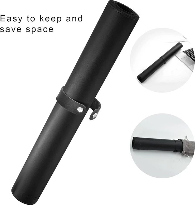 Cennbie Schreibtischunterlage Leder, Mauspad XXL, 1400x500mm, schwarz