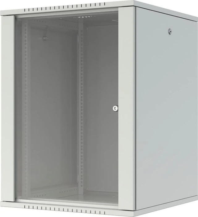 Lanview 19" Wandgehäuse 16HE, Flatpack, Glastür, IP20, RAL 7035, 450mm tief