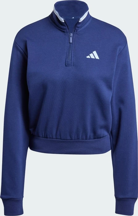 adidas Essentials Color Pop French Terry Crop Quarter-Zip Originals Sweatshirt dark blue (Damen)