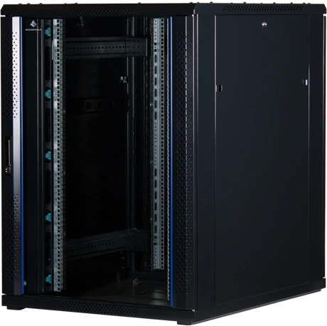 Rockstable 19" Serverschrank 22HE, Sicherheitsglastür, IP2X, schwarz, 1000mm tief