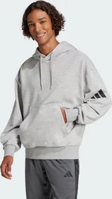 adidas Essentials Loose-Fit 3-Streifen Logo French Terry Hoodie medium grey heather/black (Herren)