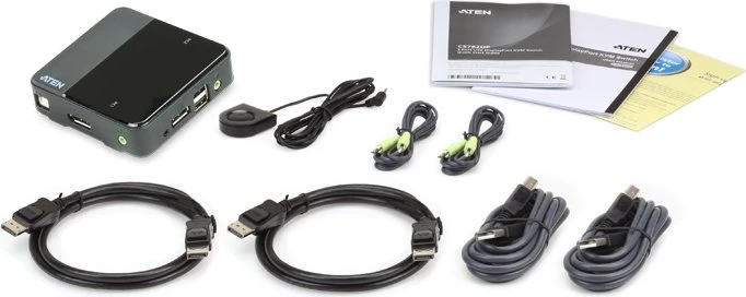 ATEN 2-Port DisplayPort KVM-Switch mit USB/Audio
