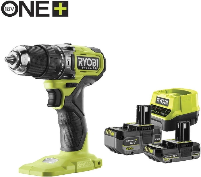 Ryobi RPD18BL1-2C42S ONE+ Akku-Schlagbohrschrauber inkl. Tasche + 2 Akkus 2.0/4.0Ah