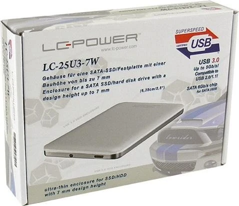 LC-Power LC-25U3-7W, weiß, USB 3.0 Micro-B