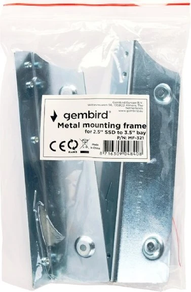Gembird 3.5" auf 1x 2.5" Einbaurahmen, silber