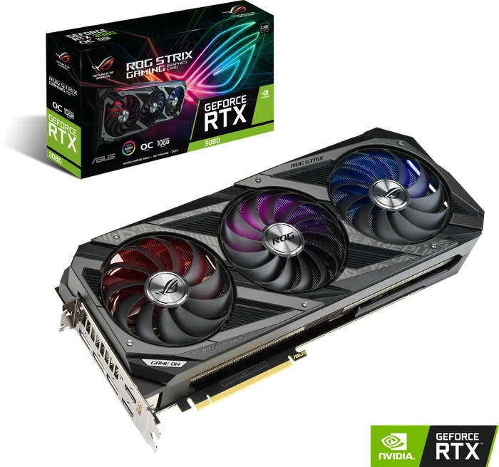 ASUS ROG Strix GeForce RTX 3080 OC V2 (LHR), ROG-STRIX-RTX3080-O10G-V2-GAMING, 10GB GDDR6X, 2x HDMI, 3x DP