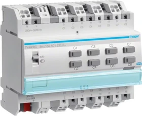 Hager KNX Schalt-/Jalousieaktor 8/4-fach, 230V, 6TE REG, Schaltaktor (TYA608C)