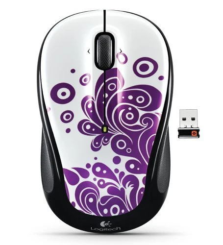 Logitech M325 Wireless Mouse Purple Swirls, USB