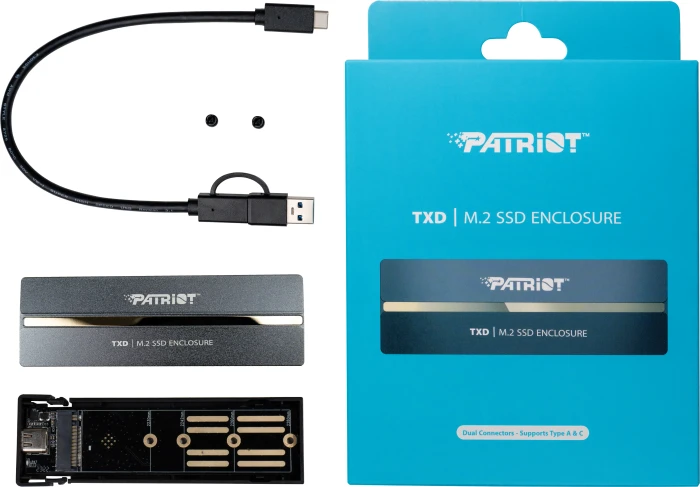 Patriot TXD M.2 PCIe SSD Enclosure, USB-C 3.1