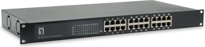 LevelOne GEP Rackmount Gigabit Switch, 24x RJ-45, 380W PoE+