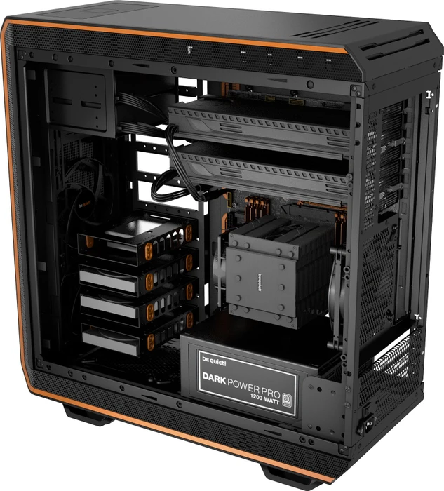 be quiet! Dark Base Pro 900 orange, Glasfenster, schallgedämmt