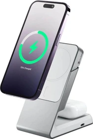 Alogic Matrix 2-in-1 Magnetische Ladestation weiß/grau