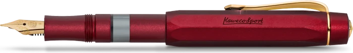 Kaweco Piston Sport AL Solo bordeaux/gold, rechte Hand, extra fein