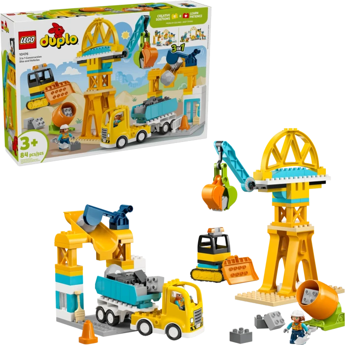 LEGO DUPLO - Baustelle mit Baufahrzeugen 3-in-1-Set