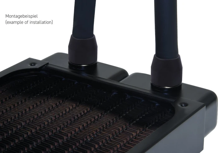 Alphacool HF Anschraubtülle TPV Metall G1/4" auf 12.7/7.6mm schwarz