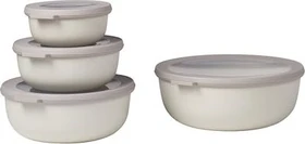 Mepal Multischüssel Cirqula rund flach Aufbewahrungsbehälter-Set nordic white, 4-tlg.