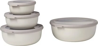 Mepal Multischüssel Cirqula rund flach Aufbewahrungsbehälter-Set nordic white, 4-tlg.