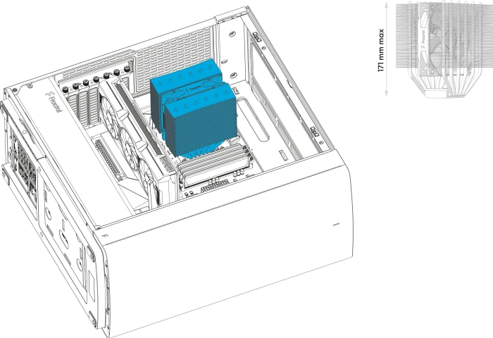 Fractal Design Define One Dark TG Light Tint, schallgedämmt