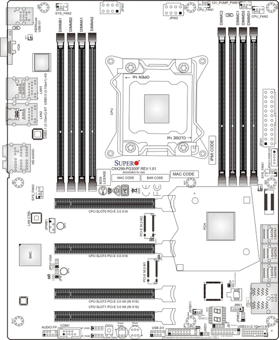 Supermicro Supero C9X299-PG300F, retail (Intel 2066)