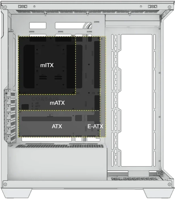 Corsair iCue 3500X RGB, weiß, Glasfenster
