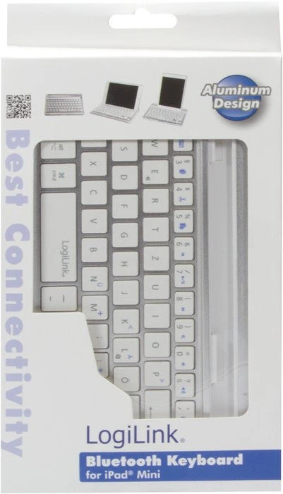 LogiLink Bluetooth Tastatur für iPad mini, weiß, DE