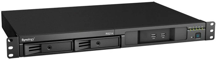 Synology RackStation RS214, 512MB RAM, 2x RJ-45 1000Base-T, 2x USB 3.0, 1HE