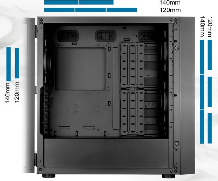 SilverStone Seta H1, schwarz, Glasfenster