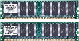 Kingston ValueRAM UDIMM 1GB Kit, DDR-400, CL3-3-3