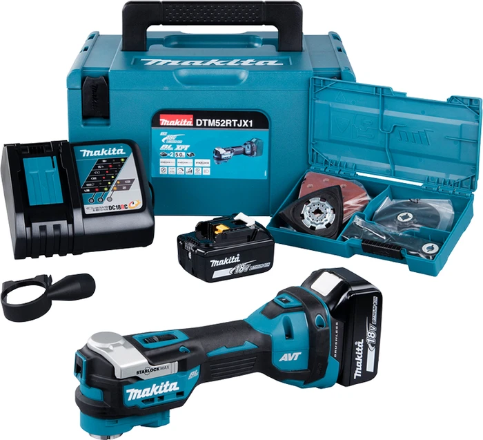 Makita DTM52RTJX1 Akku-Multifunktionswerkzeug inkl. MAKPAC + 2 Akkus 5.0Ah + Zubehör