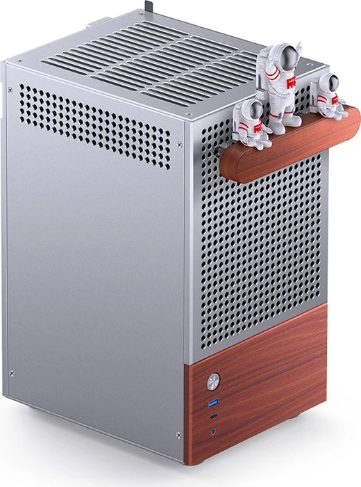 Jonsbo T6 Silver, silber/braun, Glasfenster, Mini-ITX