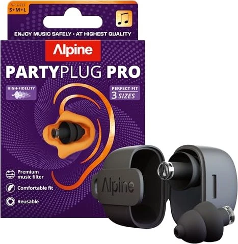 Alpine PartyPlug Pro Ohrstöpsel schwarz, 2 Stück