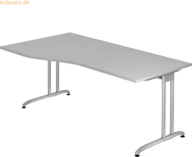 Hammerbacher Ergonomic B-Serie BS18/5 Schreibtisch 180x100cm grau/silber