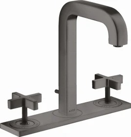 Hansgrohe Axor Citterio 3-Loch Waschbeckenarmatur mit Kreuzgriffen und Platte brushed black chrome