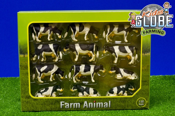 Van Manen Kids Globe Farming Kühe schwarz/weiß 1:32
