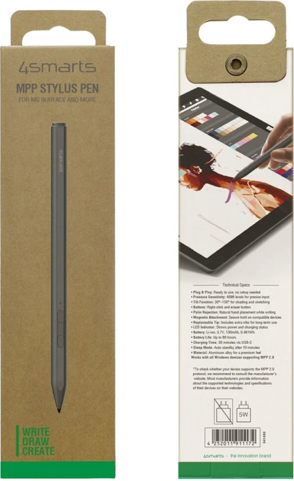 4smarts Active Stylus Pen MPP für Surface, schwarz