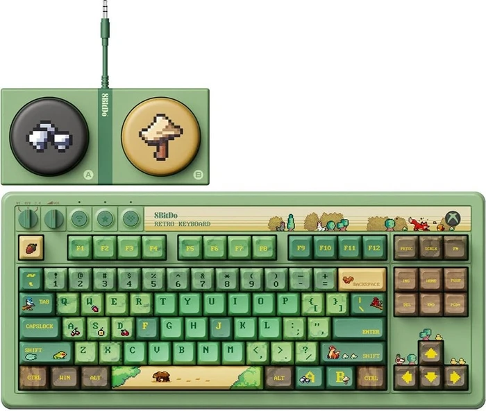 8BitDo Retro 87 Mechanical Keyboard, Forest Wonder, grün, Core Green Tactile, USB/Bluetooth, US