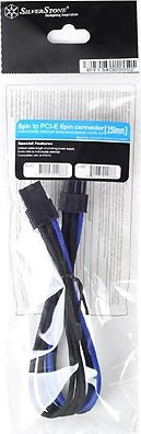 SilverStone PP07-IDE6BA, 6-Pin PCIe Verlängerung 250mm, sleeved blau/schwarz