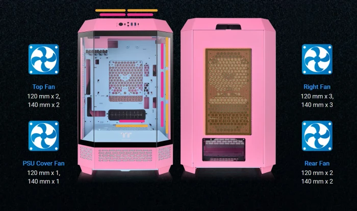 Thermaltake The Tower 300 Bubble Pink, rosa, Glasfenster