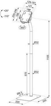 Neomounts Tablet-Stand 7.9-11", weiß