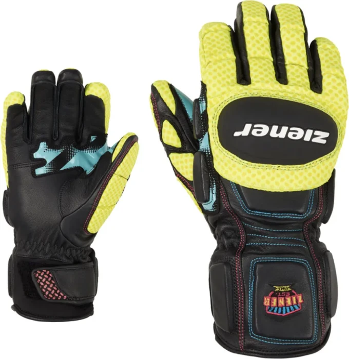 Ziener Gatos-Z PR Skihandschuhe black/poison yellow