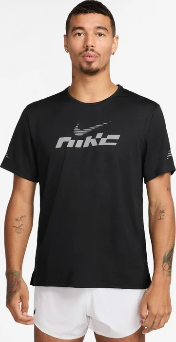 Nike Miler Flash Dri-FIT UV Laufshirt kurzarm schwarz (Herren)
