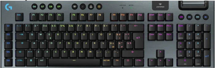 Logitech G915 X Lightspeed, schwarz, LEDs RGB, GL TACTILE, USB/Bluetooth, IT